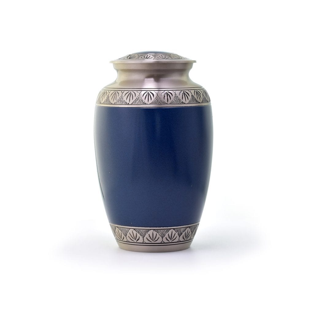 Athens Pewter Blue Urn - Large | Embers